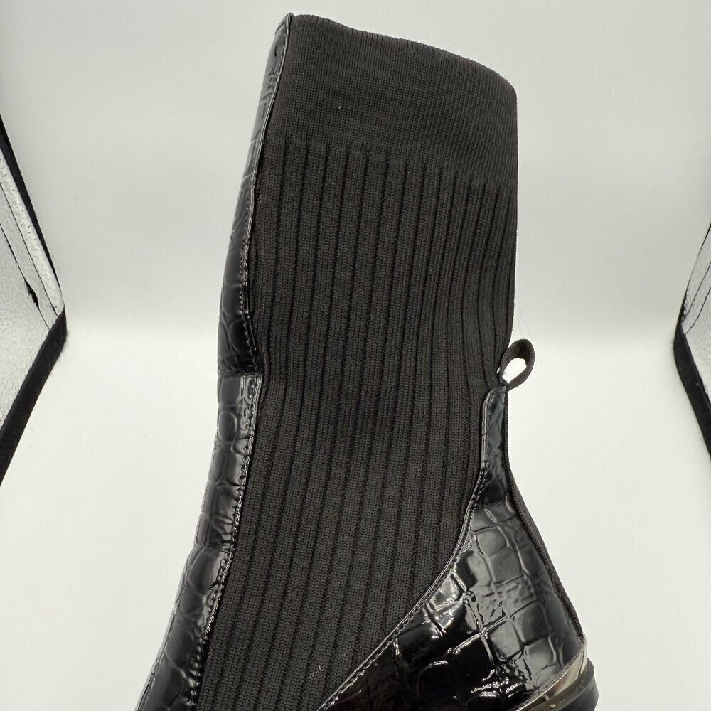 Azalea Wang Black Crocodile Katrina Ankle Bootie Pointed Toe Western New size 6 - Picture 9 of 10